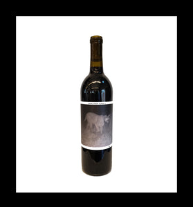Bordeaux-style bottle with the Wine Snob* 2020 Puma-1 label showing a black-and-white photo of Puma-1, a mountain lion.